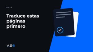 Traduce estas páginas primero, tarjeta editorial de AEO.com.do