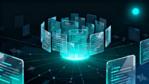 Corchetes de código ensamblándose en una estructura ordenada